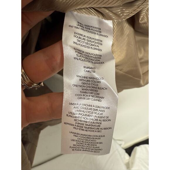 NWOT Halston Zip Trench Coat | Neutral Trench Coat - Picture 4 of 4